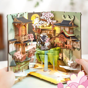 📖Falling Sakura DIY Book Nook 3D Wooden Puzzle-J
