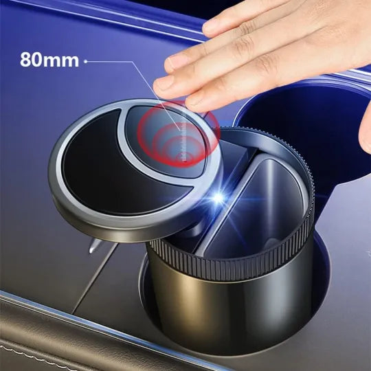 🥇Car Ashtray With Light One-button Open Infrared Smokeless Ashtray With Lid Sealing Ring