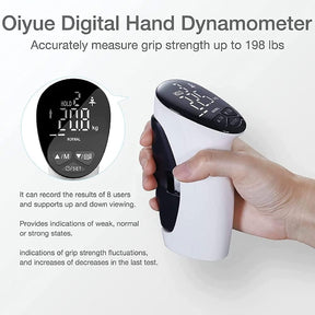 🥇Hand Grip Strengthener with Counter, Digital Hand Dynamometer Grip Strength Measurement Meter Auto Capturing Electronic Hand Grip Power 198Lbs / 90Kgs Trainer