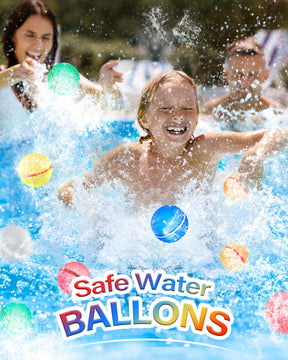 🥇Water Balloons Reusable, Summer Water Balls for Boys and Girls, Easy to Fill, Fun For Kids Ages 3-12, Water Splash Ball Pool Beach toys for Water Balloon Fights
