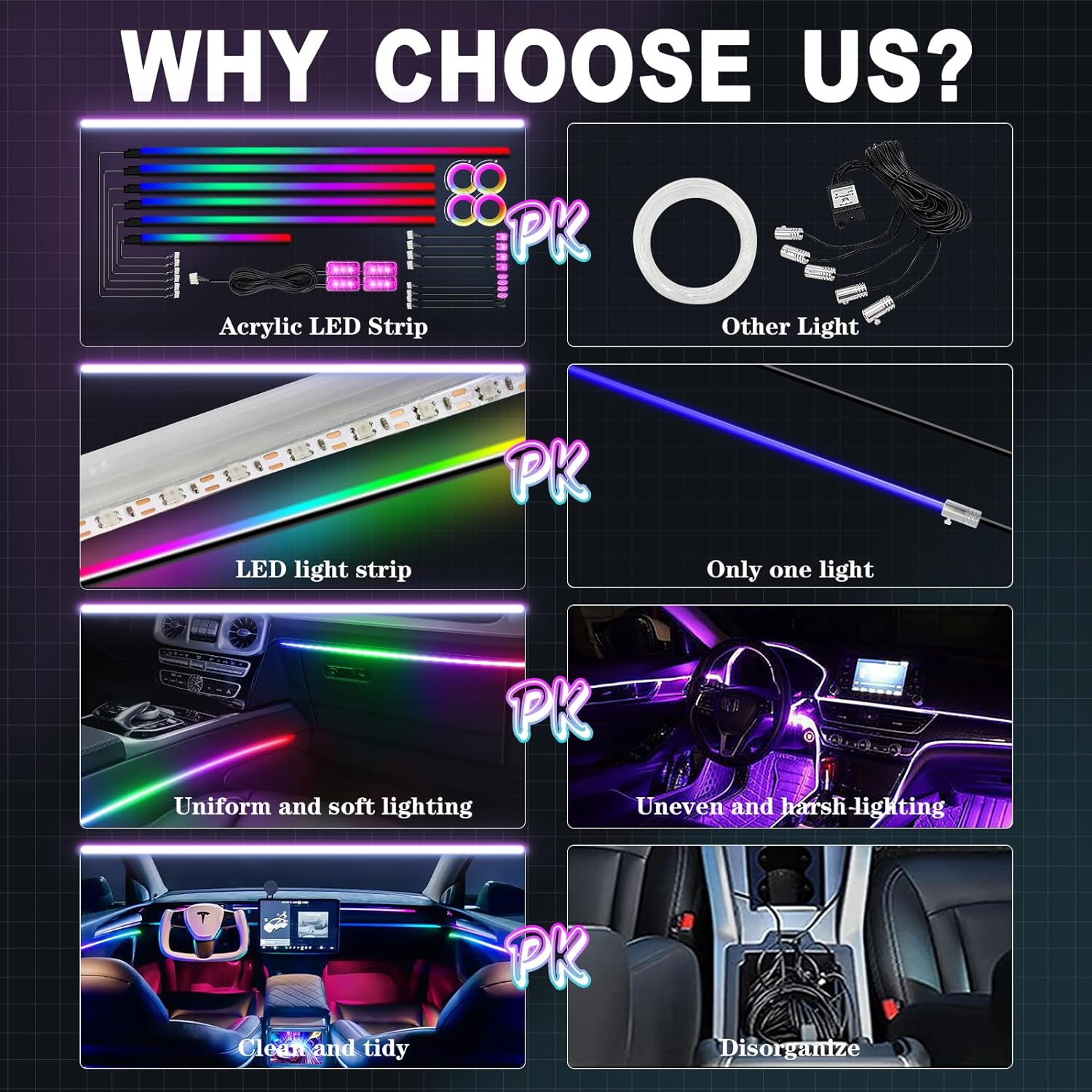 (⭐⭐ HOT SALE NOW) Dreamcolor Acrylic Interior Car Lights