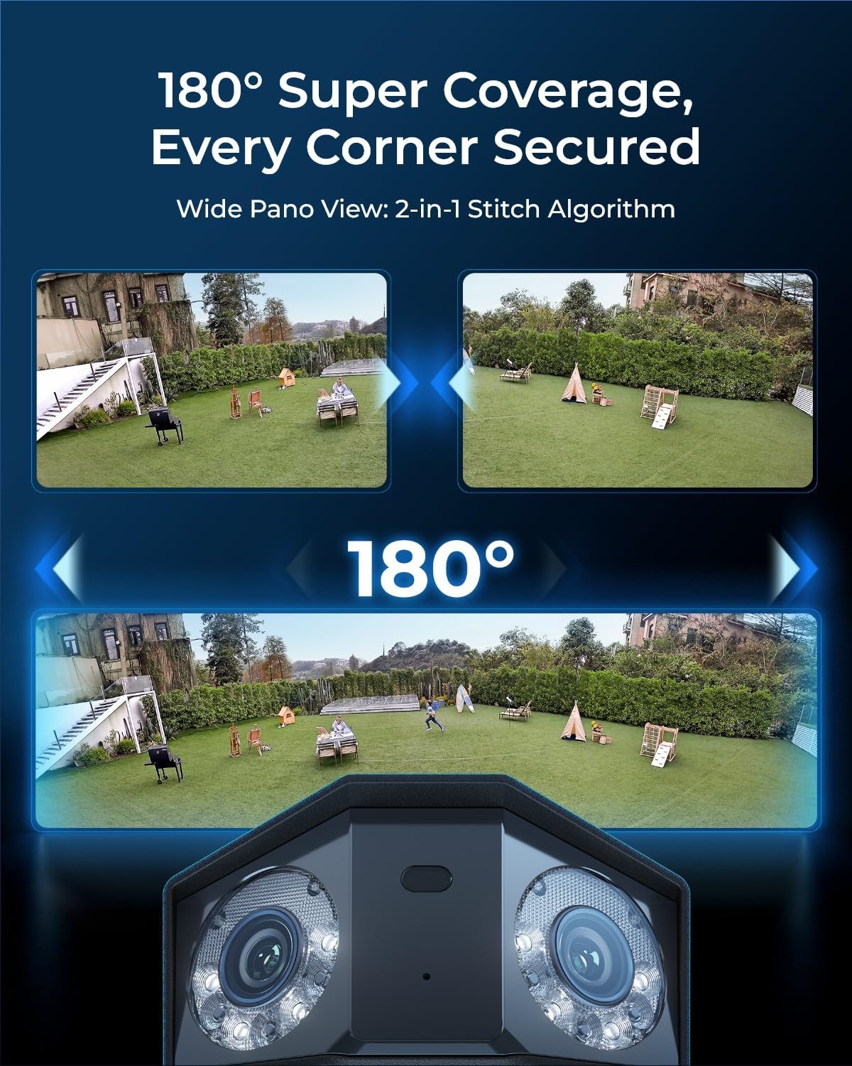 UHD Dual-Lens PoE Security Camera with 180° Panoramic View