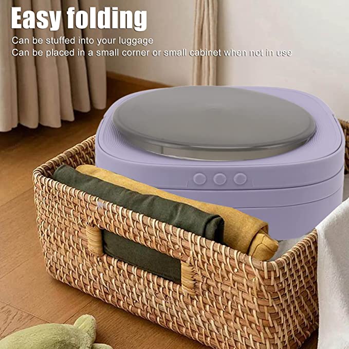 🥇Washing Machine, Simulated Hand Washing Foldable Washer Portable Folding Washer Underwear Socks US Plug 100 To 240V for Apartments Home Dormitory