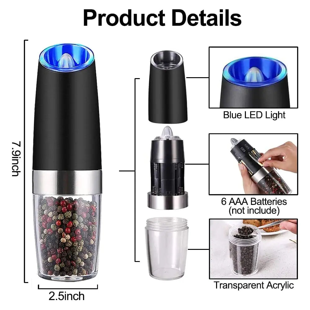 🎄🎄Electric Pepper Mill Stainless Steel Set