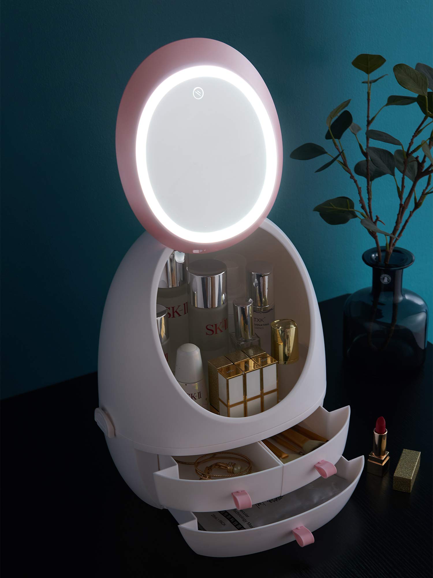 🥇HD Mirror LED Cosmetic Storage Box