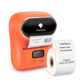 🥇Phomemo M110 Label Makers - Barcode Label Printer Bluetooth Portable Thermal Printer for Small Business, Address, Logo, Clothing, Mailing, Sticker Printer for Phones & PC