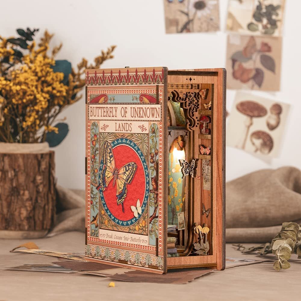 📖Butterfly Of Unknown Lands Book Nook 3D Wooden Puzzle-J